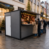 Kiosque conteneurisé mobile personnalisable de 20 pieds pour stand de marché de Noël et location de boutique de cadeaux de vacances