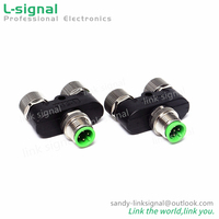 Connecteur adaptateur de type Y M12 4 broches 5 broches étanche A-Code Y-Splitter mâle vers 2 connecteurs électroniques fournisseur femelle