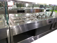 Bain-marie en acier inoxydable pour restaurant, buffet, chauffe-plats avec armoire