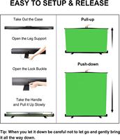 Toile de fond rétractable HEYU 2MX2M pour studio photo, écran vert chromakey pliable, fonds bleu, blanc, noir en rouleau