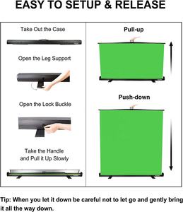 HEYU 2MX2M Sfondo Retrattile per Chromakey Verde, Blu, <span class=keywords><strong>Bianco</strong></span>, <span class=keywords><strong>Nero</strong></span>, Pieghevole, per Studio Fotografico - Product Image 4