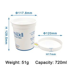 Usine directe IML emballage conteneur 720ml en plastique yaourt pot <span class=keywords><strong>rond</strong></span> crème glacée bacs boîte PP barbe à papa baignoire - Product Image 2