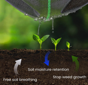 Tapis de jardinage en tissu de paysage robuste de qualité supérieure de 3oz <span class=keywords><strong>Pro</strong></span> Garden pour bloc de mauvaises herbes durable et grand pour pépinière et pot de fleur - Product Image 4