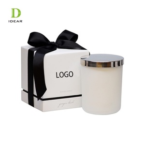 Recyclable business christmas purple round magnetic black jar white custom logo set luxury customized gift packaging candle box