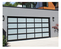 Porte de garage sectionnelle moderne en verre trempé dépoli 9x8 9x7 16x7, porte de garage électrique en plexiglas pour la maison