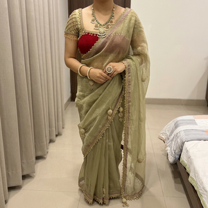 <b>Yellow</b> Linen Saree Handloom Traditional Indian <b>Dress</b> <b>Women</b> Casual Moisture Wicking Wrinkle Free Floor-Length Regular Fit - Product Image 1