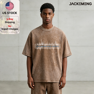 T-shirt Oversize Lavata 'Let's Explore Space Together' Stile Streetwear Retrò, Maglietta Hip Hop a Maniche Corte, Disponibile all'Ingrosso dal Magazzino Locale USA - Product Image 1