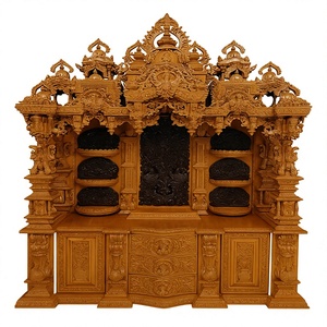 Templo de madera Dwarkadhish de primera calidad para decoración del hogar, mandir hindú tradicional para Pooja en madera de teca maciza, mandir grande de gran tamaño con tallados elaborados. - Product Image 6
