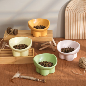 Nuovo popolare eco-friendly modello solido Anti-schizzi di spina dorsale gatto e cane ciotola per animali domestici per uso alimentare ceramica pieghevole - Product Image 2