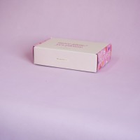 Boîte d'expédition pliante en carton ondulé rose personnalisée, imprimée recto-verso, pour emballage de peptides et suppléments de beauté