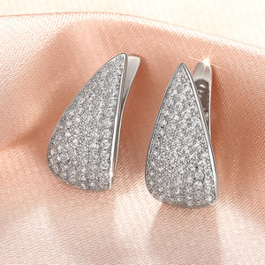 Pendientes de Oreja con Forma de Lágrima Brillante para Mujer, Triangulares, Geométricos, Elegantes, Joyería de Moda - Product Image 5