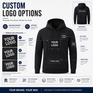 Sweat à capuche unisexe personnalisé avec logo, couleur unie, style streetwear minimaliste, vente en gros - Product Image 2