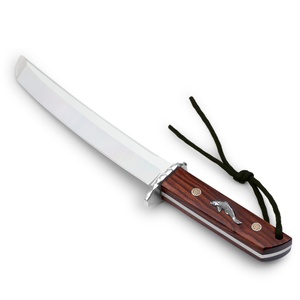 Couteau de poche droit de survie en acier inoxydable de haute qualité avec manche en bois et étui pour le camping et les travaux manuels - Product Image 4