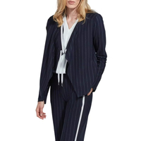 Costume de travail formel pour femmes de haute qualité, col en V, style bureau, couleur unie, coupe ajustée, élégant, ensemble de costume formel pour femmes
