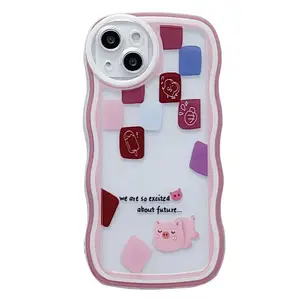 Coque de téléphone à motif Animal mignon en forme de vague pour iPhone 14 14 Plus 13 étuis de téléphone à la mode