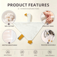 Couverture de sécurité pour bébé personnalisée avec logo, en coton mousseline certifié OEKO-TEX, ensemble cadeau doudou en duvet d'oie, couverture douce et confortable, cadeau de naissance