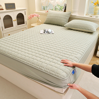 Ensemble de couvre-lit matelassé uni à points de croix, 3 pièces, protection de matelas, prix de gros, pour toutes les saisons