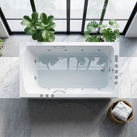 Baignoire autoportante de luxe en acrylique blanc certifiée CE avec massage par jets d'air, vente en gros pour projets de salles de bain modernes d'hôtels et de villas