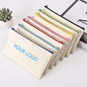 UP RUNNING Quality Cosmetic Pencil Storage Zipper <strong>Pouch</strong> Zip Lock Canvas Makeup Bag Custom Logo