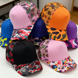 <span class=keywords><strong>Gorras</strong></span> de camionero <span class=keywords><strong>personalizadas</strong></span> con logo, estampado de camuflaje, sublimación, espalda de malla a cuadros, espuma, estampado de leopardo, <span class=keywords><strong>gorras</strong></span> de béisbol de 5 paneles con cuerda - Product Image 3