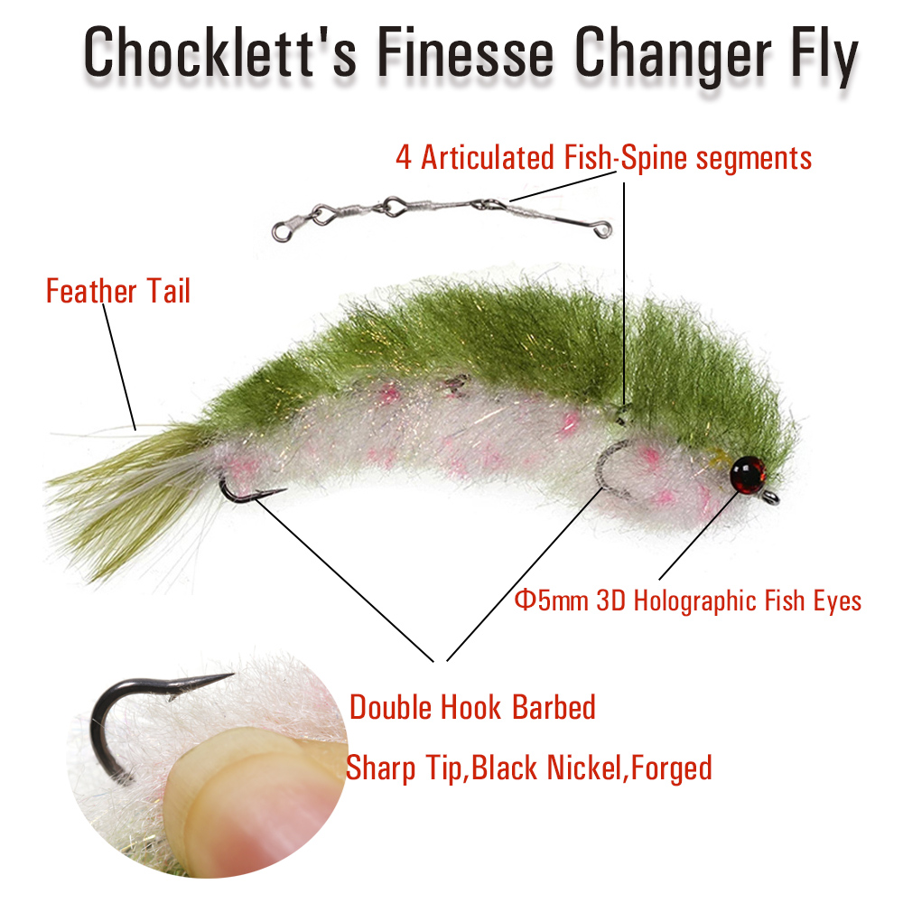 Finesse Game Changer Fly - Articulated Fish Spine Lure