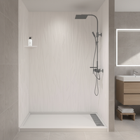 Panneau mural de douche en marbre cultivé, design 3D moderne, ignifuge, imperméable, pour salle de bain d'hôtel, contour de baignoire, motif irrégulier 3D