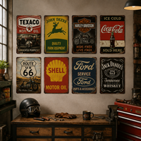 Panneau Métallique Personnalisé pour Voiture, Affiche Murale Vintage, Décoration Murale Contemporaine Imprimée UV, Peinture Murale Étanche pour Maison, Chambre, Garage