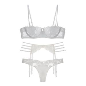 Lot de 3 pièces de lingerie sexy brodée en dentelle Soutien-gorge ultra fin pour femmes - Product Image 6