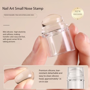 Poinçon à ongles en silicone français avec tête transparente, outil d'impression pour nail art - Product Image 4