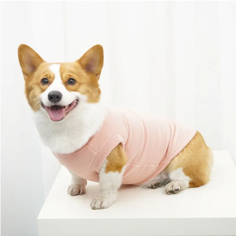 NEW ARRIVAL dogs cats vest fleece material soft warm Elastic puppy hoodie clothing pure color Pet Apparel luxury