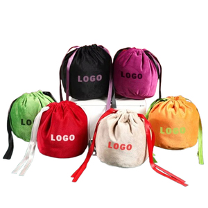 Customized Logo Round Bottom Velvet <b>Bags</b> Gift Packaging Candy <b>Bag</b> Custom Velvet Drawstring <b>Dust</b> Pouch - Product Image 1