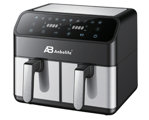 Anbolife <span class=keywords><strong>Friteuse</strong></span> à air double zone 8L à prix réduit avec fenêtre de visualisation, 10-en-1, pour rôtir, griller, cuire, réchauffer, déshydrater - Product Image 4