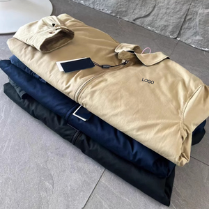 Nieuwe <span class=keywords><strong>Pl</strong></span> High Edition Heren Casual 100% Katoenen Jack Lange Mouw Opstaande Kraag Rits Voorkant Logo Borduurwerk Amerikaanse Revers Stijl - Product Image 5