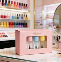 Emballage de flacon de vernis à ongles en gel avec logo personnalisé, feuille d'or, boîte à fenêtre, finition brillante, emballages élégants, écologiques