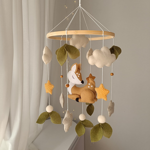 <span class=keywords><strong>Mobile</strong></span> de berceau pour bébé en crochet nuage bouclé, style forêt neutre, pour décoration de chambre d'enfant - Product Image 3