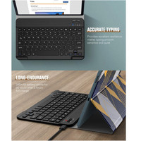 MoKo casing penutup Tablet, Keyboard tanpa kabel dapat dilepas kulit PU untuk Galaxy Tab S6 Lite 10.4 2020