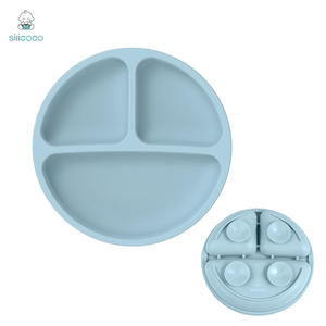 Bol à nourriture pour bébé prêt à l'emploi de style classique de la marque Silicoco, <span class=keywords><strong>compartiment</strong></span> en silicone avec <span class=keywords><strong>ventouse</strong></span>, <span class=keywords><strong>assiette</strong></span> à dîner pour enfants pour bébé - Product Image 1