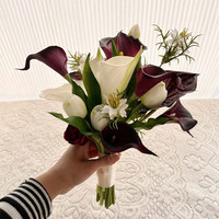 Bouquet de tulipes artificielles faites à la main de style coréen, respectueux de l'environnement, durable, pour la photographie de mariage, les fleurs de la mariée