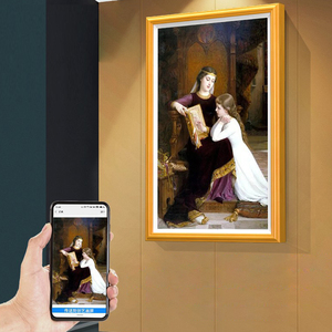 Marco DE FOTOS Digital de madera de 32/43/55 pulgadas, marcos de vídeo Lcd compatibles con vídeo Hd, imagen musical y calendario, máquina de publicidad - Product Image 1