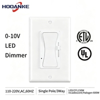 Variateur de lumière LED Hooanke homologué ETL 0-10V, unipolaire 3 voies 110-220V AC pour LED, CFL, ampoules à incandescence, halogènes