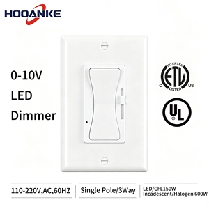 Hooanke ETL Listed 0-10V LED <strong>Dimmer</strong> Switch Single Pole 3 Way 110-220V AC For LED,CFL ,Incandescent,Halogen Lamp - Product Image 1