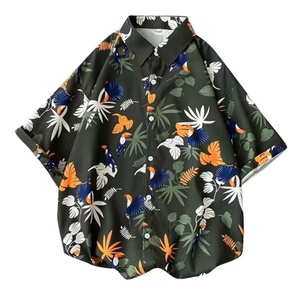 Chemise boutonnée à imprimé artistique pour <span class=keywords><strong>homme</strong></span>, style bohème, décontractée, streetwear d'été - Product Image 4