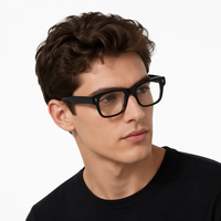 Montures de lunettes en acétate pour hommes, style classique carré, monture intégrale, lunettes optiques vintage
