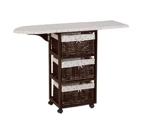 Factory Direct 3-in-1 Dresser + Ironing Table Ironing Board with Wicker Baskets
