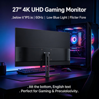 Nouvel écran 27 pouces 4K UHD IPS 60Hz DP à cadre fin, écran large, 99% SRGB pour le bureau, la maison et les entreprises