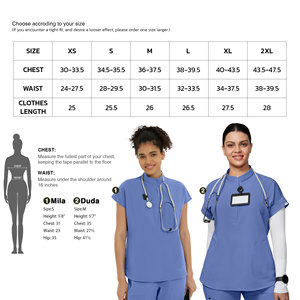 Kitmaz Women's Medical Mandarin Collar Scrub Tops- Soft Stretch Oversized Fit Scrub Shirts with 3 Pockets - Product Image 5