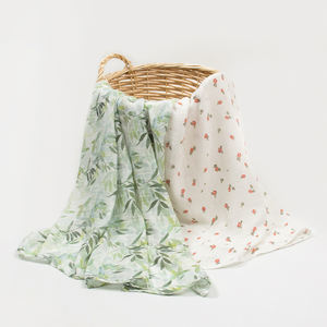 لفائف وبطاطين استقبال الأطفال والرضع من قماش الموسلين الشاشي مصنوعة من قطن الخيزران العضوي بطباعة مخصصة - Product Image 3