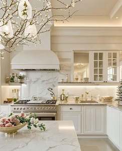 Contemporary Design Villa <b>Kitchen</b> <b>Furniture</b> Custom Smart White <b>Kitchen</b> Wall Cabinet With Island - Product Image 2