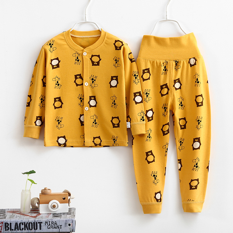 Новый осенне-зимний костюм с высокой талией, Детский кардиган, костюм, нижнее белье, костюм, детская домашняя одежда