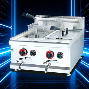 <span class=keywords><strong>Friteuse</strong></span> à <span class=keywords><strong>gaz</strong></span> professionnelle encastrable 14L+14L pour poulet et garri, à air chaud - Product Image 5